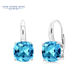 GEM STONE KING925銀5.48克經(jīng)典短款拉瑞士藍(lán)托帕石耳環(huán)送女友生日紀(jì)念日禮物