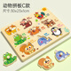 木丸子木質(zhì)手抓板拼圖兒童認知早教形狀配對玩具嵌板嬰幼兒寶寶生日禮物 動(dòng)物手抓板C款