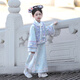 旗鉑旗袍女童格格服春季新款漢服 相思意藍(lán)紫+圍脖（不含手帕） 130 