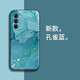炯海 摩托羅拉edge x30手機殼motorola保護套硅膠全包鏡頭防摔簡(jiǎn)約軟殼女潮男大理石超薄款 摩托羅拉edge s30【孔雀藍】配保護膜