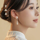 曼蒂婭925銀冰種白玉髓耳環(huán)耳墜女古風(fēng)新中式耳環(huán)耳飾國風(fēng)女友生日禮物 白玉髓扇子耳環(huán)