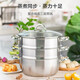 樂扣樂扣（LOCK&LOCK）304不銹鋼蒸籠鍋具 28cm蒸鍋套裝 三層LCM2287SW-3
