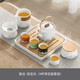 不拙功夫茶具套裝2023新款家用陶瓷泡茶壺日式純手繪簡(jiǎn)約茶杯茶盤(pán)小套 3-致遠陸寶白(4杯茶侶版套裝)