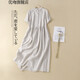 優(yōu)吻（YOUWen）2025新款尾單亞麻連衣裙女短袖韓版娃娃領(lǐng)棉麻襯衫裙 麻本色 少量現(xiàn)貨 M 【100-120斤】