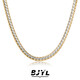 BJYL鈦鋼古巴項鏈男款潮流雙拼金色男士蛇骨鏈氣質(zhì)高級感百搭配飾素鏈 項鏈