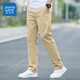 真維斯（Jeanswest）王一博代言休閑褲男春夏季新款寬松直筒商務(wù)舒適棉彈百搭褲子男 卡其 34 碼(2尺7)