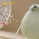中國黃金玉蘭花發(fā)簪女古風(fēng)漢服盤(pán)發(fā)銀簪子生日禮物女友老婆結婚紀念 足銀心經(jīng)玉蘭花發(fā)簪