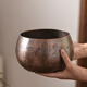 一紀（KAZUNORI）手工錘目紋紫銅茶洗缸建水大容量加厚水盂水洗筆洗茶道茶具洗茶器 大號錘紋做舊銅茶洗
