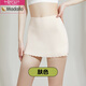 莫代爾夏薄款收腹平角安全褲女雙層遮擋三角區(qū)防走光無痕大碼打底內(nèi)褲 膚色 XL
