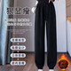 品彩秋冬加絨褲女純色時尚休閑保暖束腳褲女潮 P128K3104