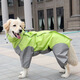 狗狗專用連帽雨衣服沖鋒衣中大型犬狗全包四腳防水金毛寵物 熒光綠 2225-30斤