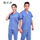 錦萬(wàn)澤 短袖工作服套裝男女夏季長(zhǎng)袖上衣透氣耐磨勞保服工衣工廠服定制 藍(lán)色短袖套裝(同色款)001 2XL (180)