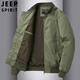 JEEP SPIRIT吉普精神飛行員夾克男春秋季工裝復(fù)古棒球服美式休閑修身男士外套 軍綠色 L 130-145斤
