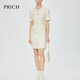 PRICH小香風(fēng)粗花呢圓領(lǐng)半袖連衣裙2024夏新款通勤女裙秋季穿搭女套裝裙 64乳白色711N S 160