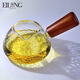 EILONG 宜龍功夫茶具配件日式加厚耐熱玻璃側(cè)把錘目紋公道杯耐高溫茶海煮茶分茶器 錘目紋玻璃公杯-低款 250ml