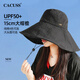 CACUSS大帽檐防曬帽子女士夏季防紫外線(xiàn)遮陽(yáng)漁夫帽戶(hù)外沙灘太陽(yáng)帽 黑中