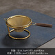 必發(fā)（bifa）304不銹鋼雙層茶漏過(guò)濾網(wǎng)公道杯泡茶過(guò)濾器茶隔茶濾功夫茶具配件 雙層斗笠茶漏-金色（帶底座）