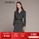 PORTS寶姿秋冬新品女裝縫制針織長(zhǎng)袖中長(zhǎng)連衣裙LM9N012NFE010 黑色格子 XS (2)