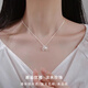 紅妝諾送閨蜜單顆淡水珍珠吊墜銀項鏈女士輕奢小眾鎖骨鏈七夕情人節禮物 L2238掌上明珠項鏈 【禮盒包裝】