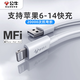 公牛（BULL）MFi認(rèn)證數(shù)據(jù)線蘋果充電線USB充電器5V2A線電源線iPhone8 XSMax11/12/13/14Promax 車載充電器線 抗折斷蘋果充電線1米-白色 通用ios扁口8plus/