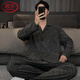 浪莎睡衣男士款春夏季開衫加肥加大大碼胖子肥佬家居服套裝