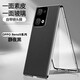 音威爾  適用oppo reno9手機殼曲面屏reno9pro保護套素皮新款鏡頭全包防摔玻璃殼 【經(jīng)典黑】升級卡扣款 前屏玻璃+素皮后背 OPPO Reno9