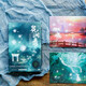 悅匯禮屋（YUEHUILIWU）夜光明信片唯美文藝星空明信片花澗錄手帳裝飾賀卡畢業(yè)季生日禮物 花澗錄（夜光30張）