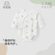 乖奇熊嬰兒純棉連體衣秋冬季長(cháng)袖包屁衣寶寶無(wú)骨睡衣三角哈衣春裝 白色/雪林兔子 73cm