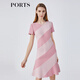 PORTS寶姿春夏新品女裝短袖中長連衣裙LM8D134KWB008 丁香紫 M (6)