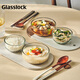 Glasslock碗家用透明玻璃湯碗可微波爐加熱飯碗圓形面碗進(jìn)口餐具510ml*2