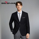 柒牌男士西裝春夏季新款面試新郎結婚禮服西服外套【三防面料】 黑色 50 (180)