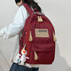 酷咖書(shū)包初中女背包男雙肩包 韓版潮流大容量學(xué)生百搭耐磨防潑水 紅色【帶鴨子掛件】