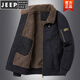 JEEP SPIRIT加絨加厚夾克男2024冬季防寒保暖羊羔絨棉服棉質(zhì)羽襖絨服工裝外套 9810黑色 【防寒保暖多袋水洗】 XL 【高檔品牌男裝】