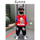 mlgt kids童裝男童秋裝套裝兒童寶寶春秋衣服男孩百搭衛(wèi)衣秋冬兩件套 紅色 春秋 100 cm(建議身高95cm左右)