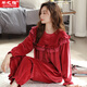 芊之雅（QIANZHIYA）睡衣女生冬款可愛(ài)加厚加絨套裝秋冬天珊瑚絨保暖秋冬海島絨居家服 LGH-A2713#茜紅色 女L/165