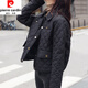 皮爾卡丹（pierre cardin）羽絨棉服女士秋冬季時(shí)尚洋氣修身顯瘦小香風(fēng)小個(gè)子短款翻領(lǐng)外套 黑色 L