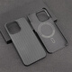 cancelcance1 磁吸芳綸凱夫拉手機殼適用蘋(píng)果iPhone13/Pro/Max碳纖維保護套半包輕薄防指紋 13pro半包橡膠圈啞黑 兼容Magsafe