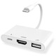 Avigers蘋果lightning轉(zhuǎn)HDMI轉(zhuǎn)換器 iphone14 pro/13 MAX/12/11/XS手機連接電視投影儀U盤投屏轉(zhuǎn)接頭線 【HDMI+USB+充電】三合一