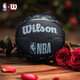 Wilson威爾勝 NBA全球隊隊徽黑色款高性能表皮室內外通用成人7號籃球