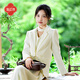 逸紅顔（E.Beauty）知微2025秋季新款三宅一生壓皺感新中式西裝外套國風(fēng)套裝女 漢白玉 M M