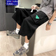 尤芮軻胖胖哥5XL肥佬230斤多口袋工裝7七分褲男夏季薄款潮牌大碼休閑褲子直筒寬松過膝短褲潮胖子 黑色 5XL 205斤至230斤