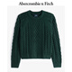 ABERCROMBIE & FITCH【反季優(yōu)惠】男裝24秋冬款寬松麻花套頭圓領針織衫KI120-4189 墨綠色 L (180/108A)