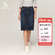 哈吉斯（HAZZYS）女裝 牛仔半身裙女ABQST0BCX01 藏青色NV 165/76A44