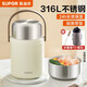 蘇泊爾（SUPOR）燜燒杯316不銹鋼真空保溫燜燒罐學(xué)生上班族燜粥帶飯帶餐勺保溫桶 【316不銹鋼】蓮子白1100ml