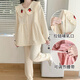 夢(mèng)動(dòng)秋冬月子服10月份空氣棉夾棉加厚孕婦產(chǎn)后哺乳喂奶睡衣套裝11大碼 H2104米黃6004 L (100-130斤）