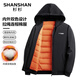 SHANSHAN棉服男新款秋冬季加厚保暖外套中青年男士商務休閑連帽棉衣 黑色 2XL （建議155-185斤）