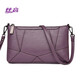 絲音新款大氣百搭真皮羊皮媽媽包手拎中年女包單肩斜挎包手機零錢(qián)包 香芋紫
