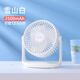 羽博（Yoobao） 小風(fēng)扇usb可充電風(fēng)扇小型臺式桌面辦公室學(xué)生宿舍床頭車(chē)載大風(fēng)力小電扇型便攜式 雪山白 2500mAh