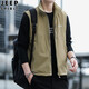 JEEP SPIRIT吉普馬甲男春秋戶(hù)外外套休閑加絨兩面穿上衣坎肩男裝 卡其 L