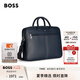 BOSS博斯【七夕節(jié)禮物】男士2025年夏季新款紋理裝飾人造革公文包 404-深藍色 常規(guī)